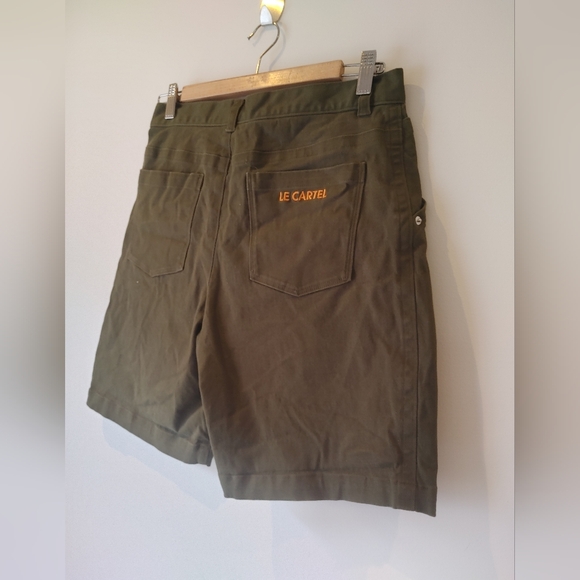 Le Cartel x Farah Allegue Collaboration Unisex Green Shorts Size Medium - Picture 10 of 10